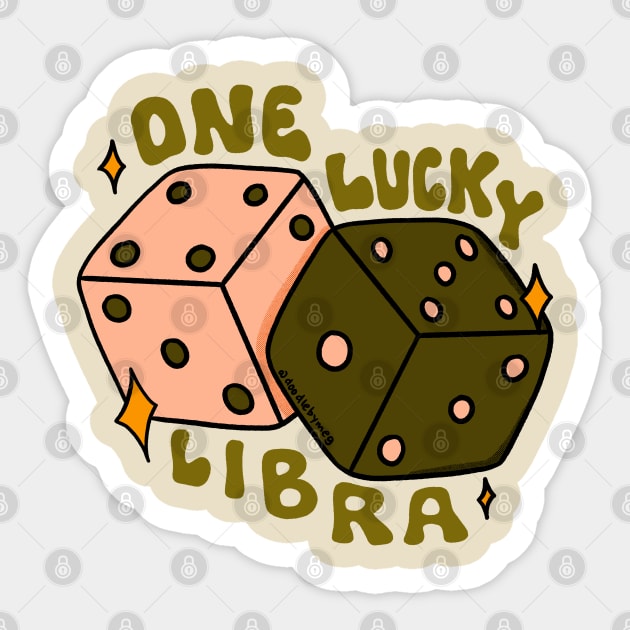 One Lucky Libra Sticker by Doodle by Meg